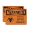 Signmission Biohazard No Food Or Drink OSHA Warning Sign, Vinyl Decal, 10in W x 7in L, 2PK OS-2PACK-WS-D-710-L-12498 - alternate 1